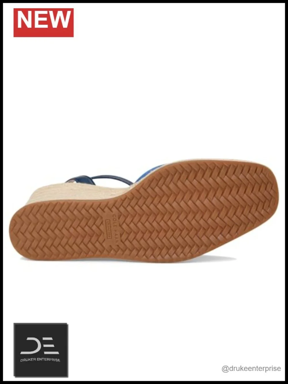 Cole Haan Suede Espadrille Wedge Sandals Ankle Strap Lightweight